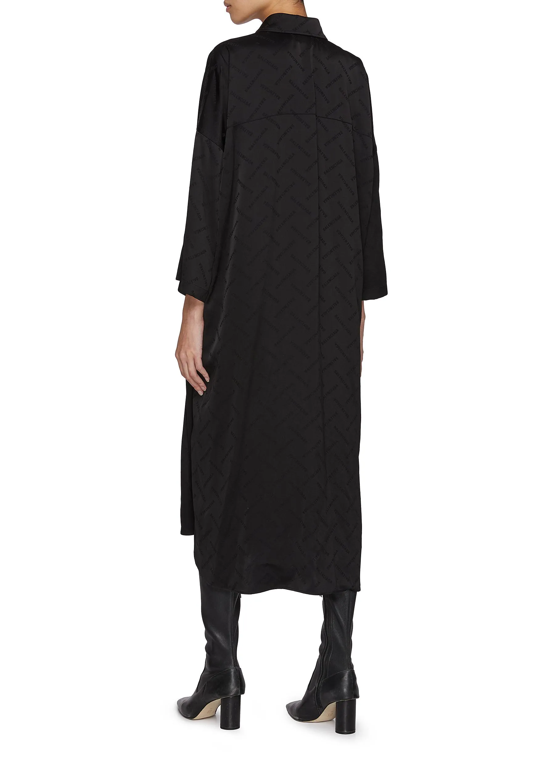 -----------BALENCIAGA  ---- ------------ ----Logo Jacquard Wrap Front Dress --