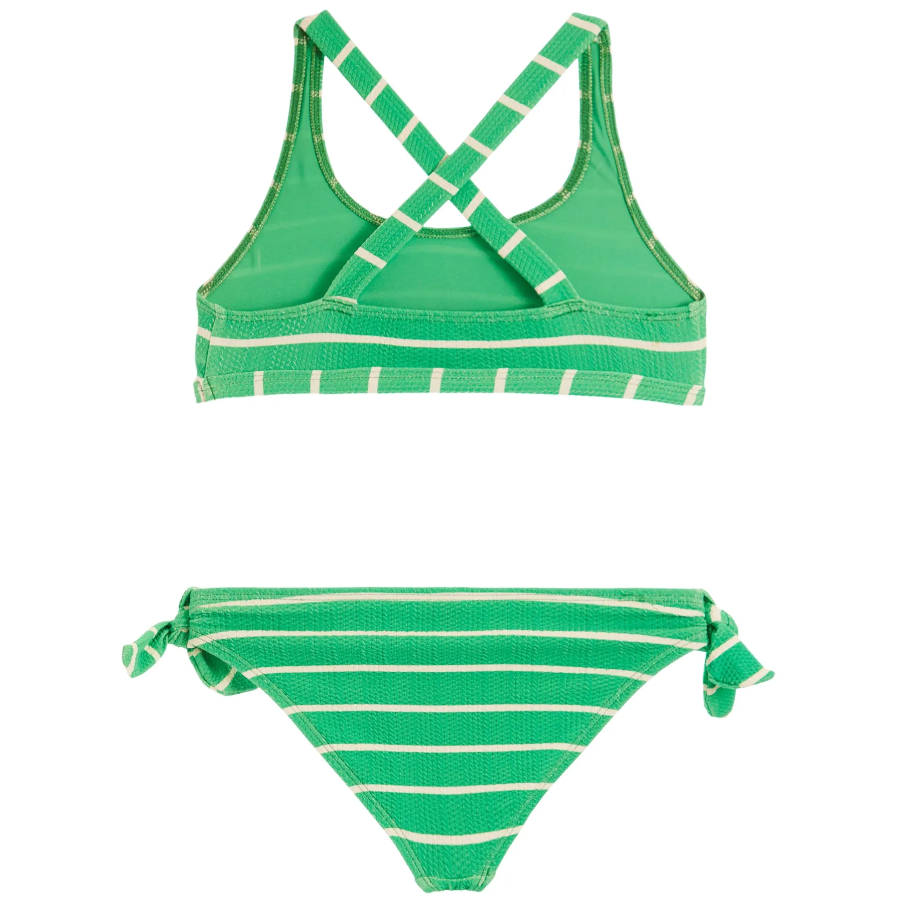 2pc Knot Front Stripe Bikini