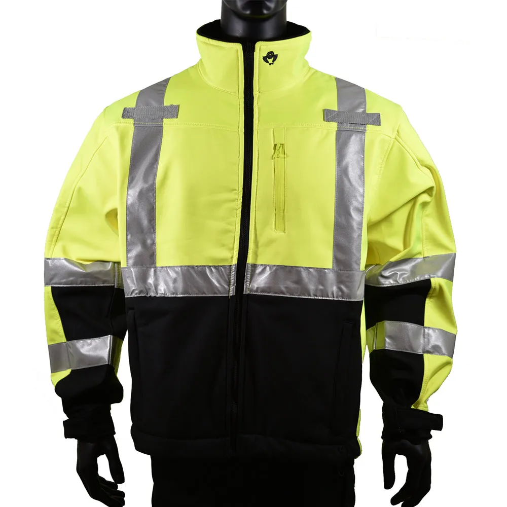 2W International Men's Class 3 Hi-Vis Soft Shell Jacket