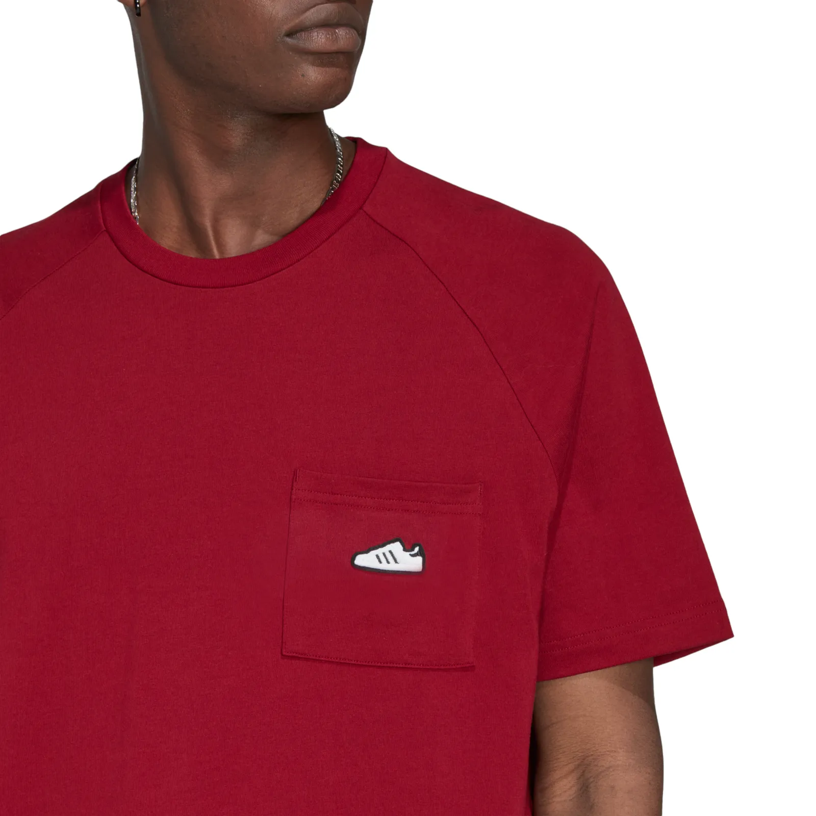 adidas Originals Embroidered Superstar Pocket T-Shirt - Collegiate Burgundy