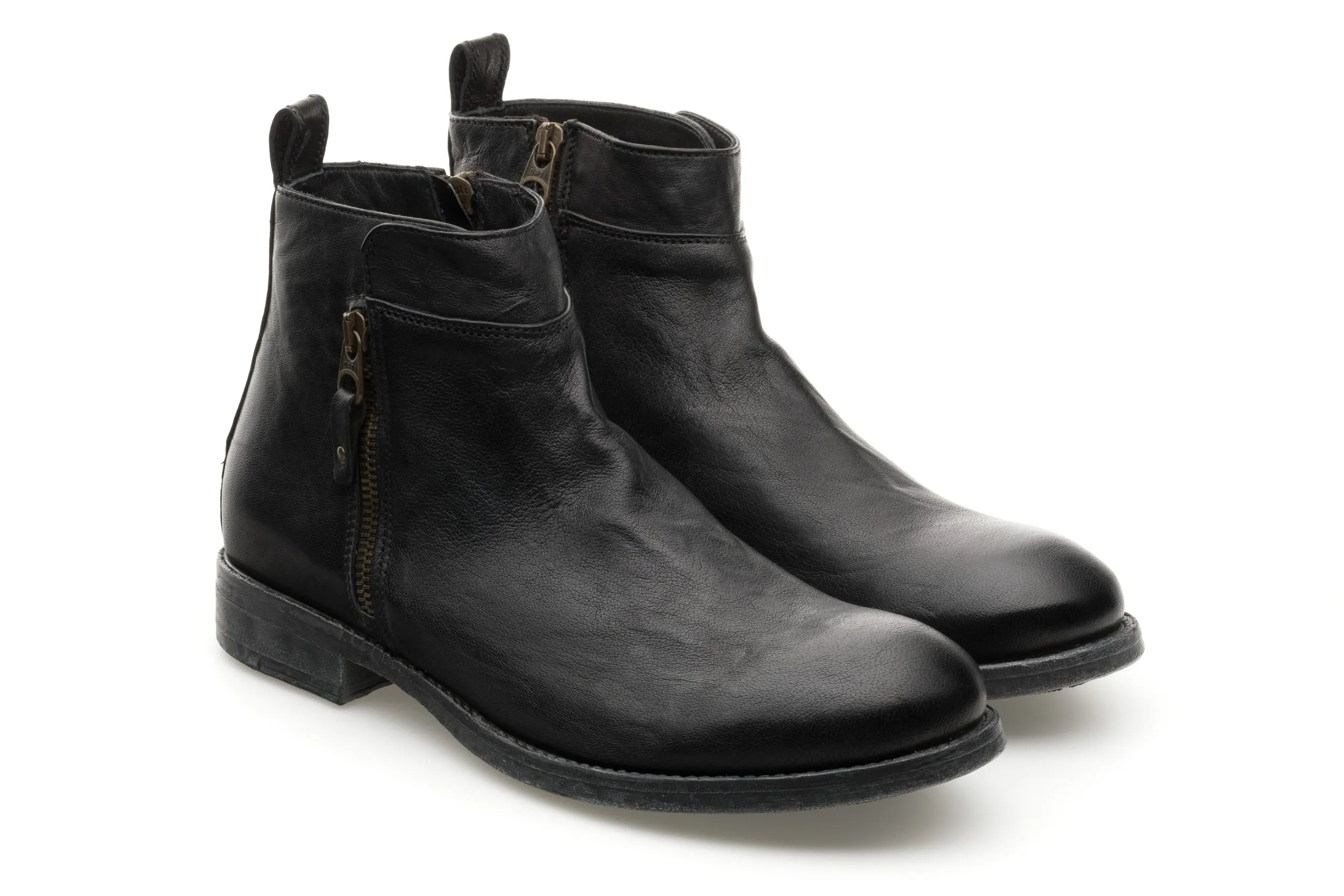 Aged Leather Ankle Boot