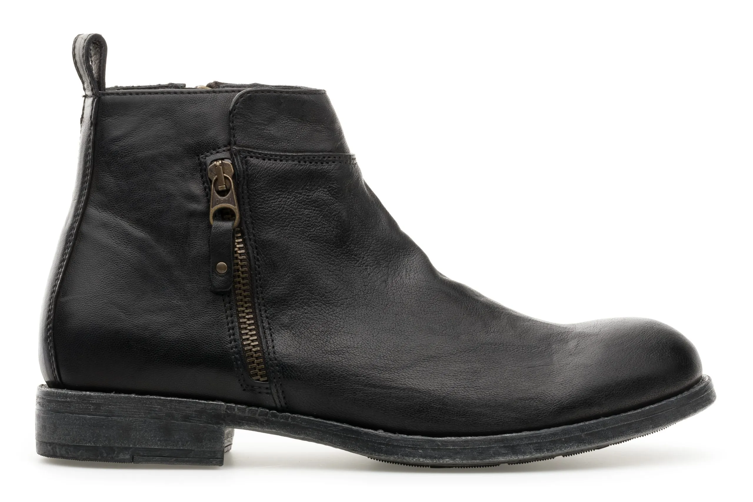 Aged Leather Ankle Boot