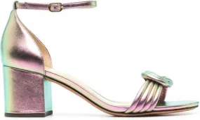 Alexandre Birman metallic-effect 65mm sandals Green