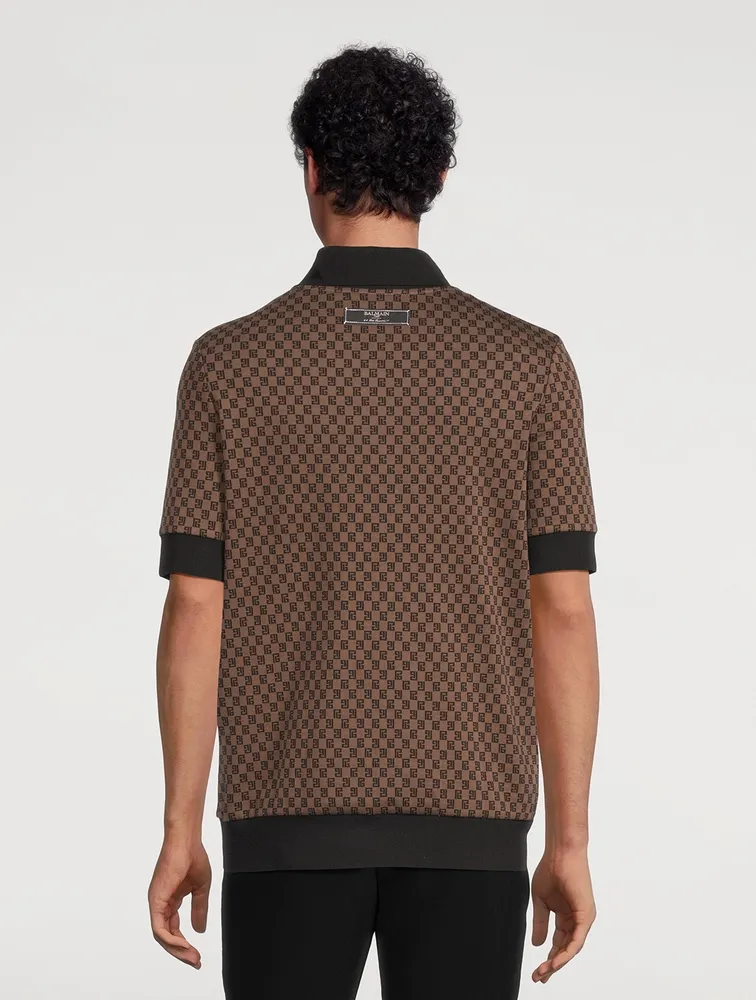 BALMAIN Mini Monogram Jersey Polo