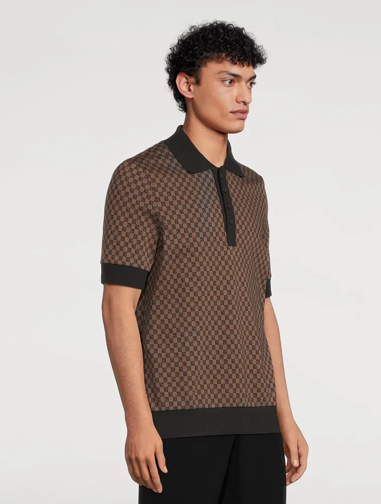 BALMAIN Mini Monogram Jersey Polo