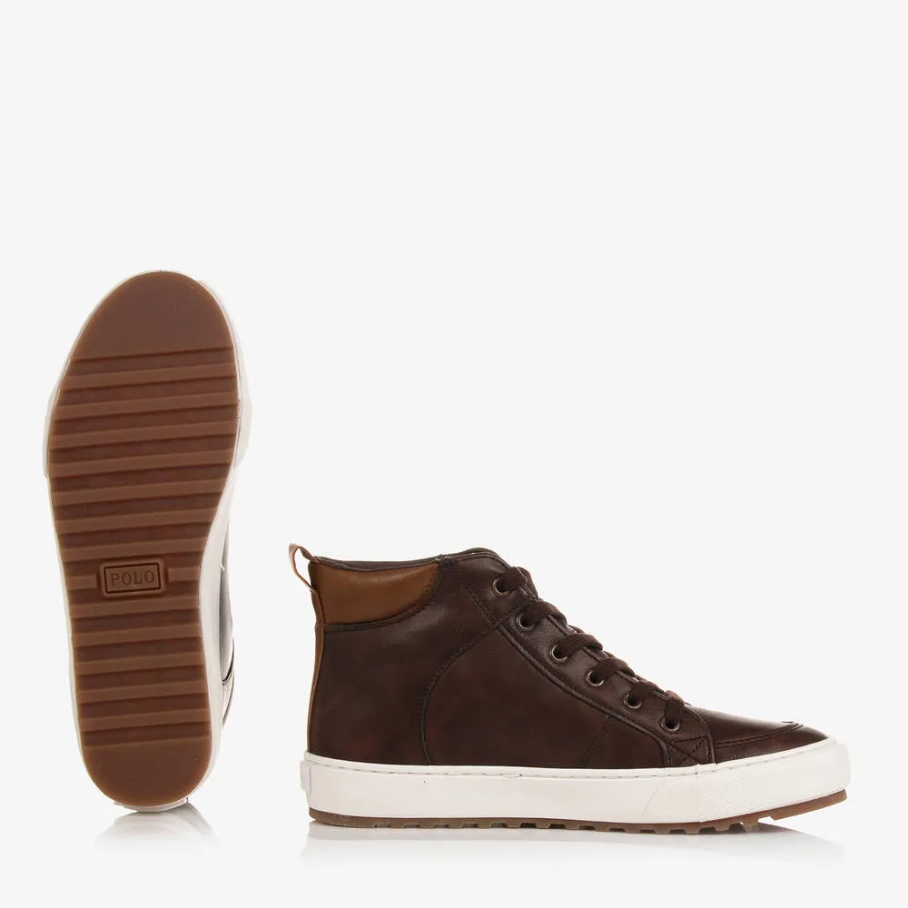 Boys Brown High-Top Trainers