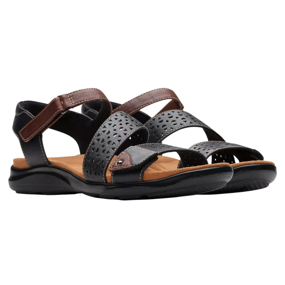 Clarks Kitly Way Black Leather Sandal (Women's)