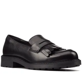 Clarks Orinoco2 Loafer Girls School Shoe - Black Leather