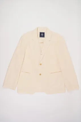 Cotton Nidom Bio Dye 3 Button Old Fit Jacket - Ivory