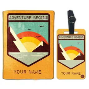 Customized Passport Cover Travel Suitcase Tag - Adventure Begins