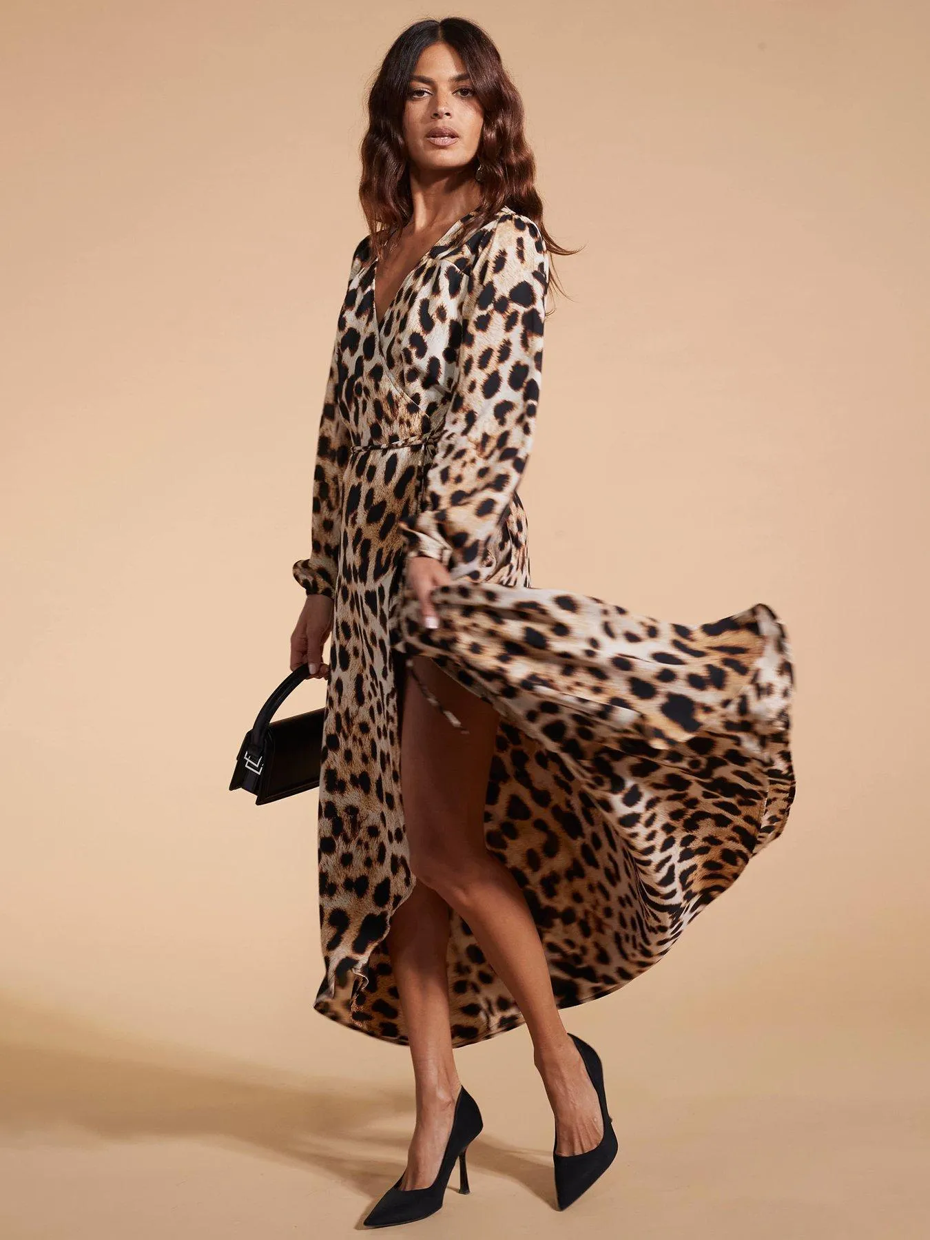 Dancing Leopard Leopard Print Wrap Maxi Dress - Leopard Print