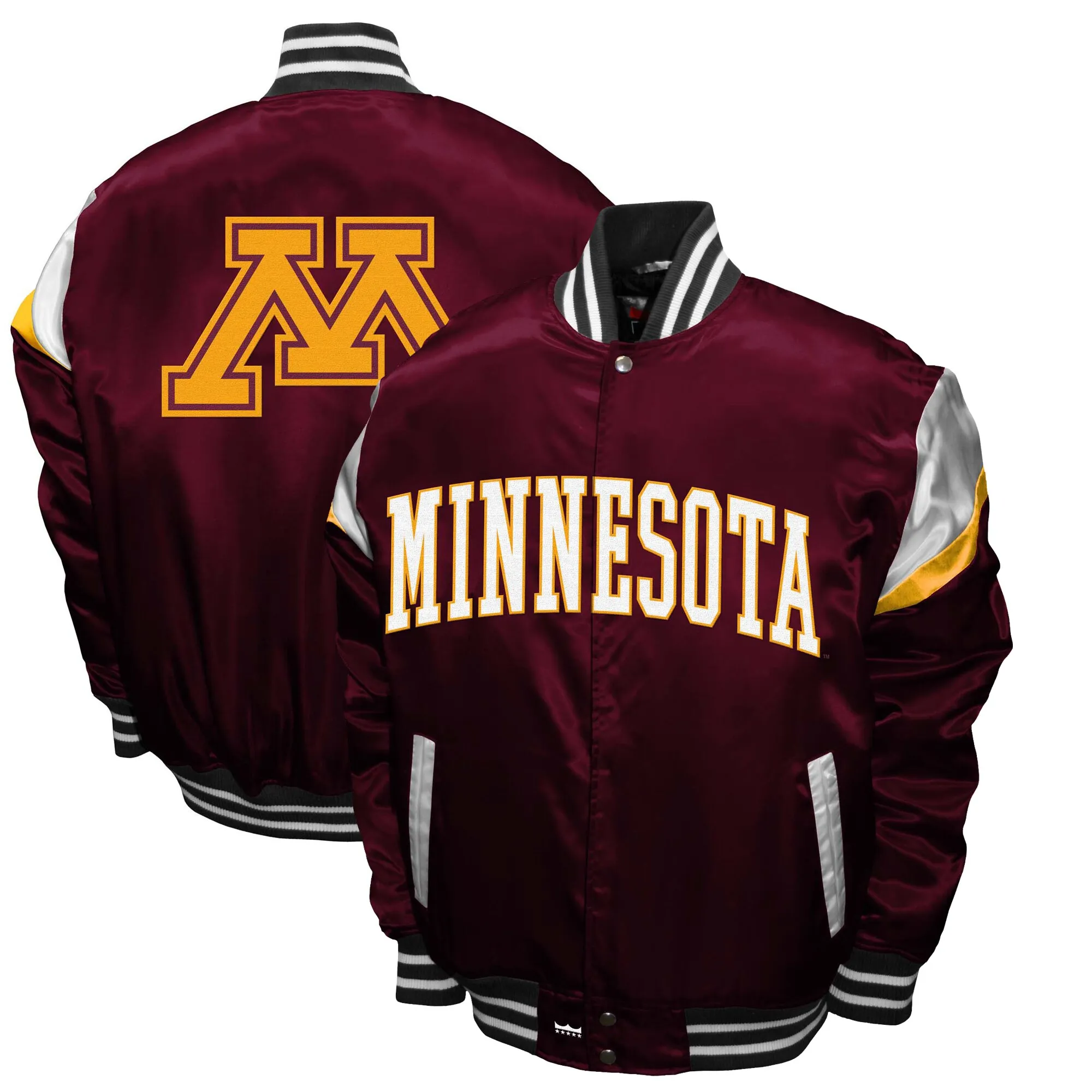 Franchise Club Minnesota Golden Gophers Maroon Power Satin Full-Snap Jacket