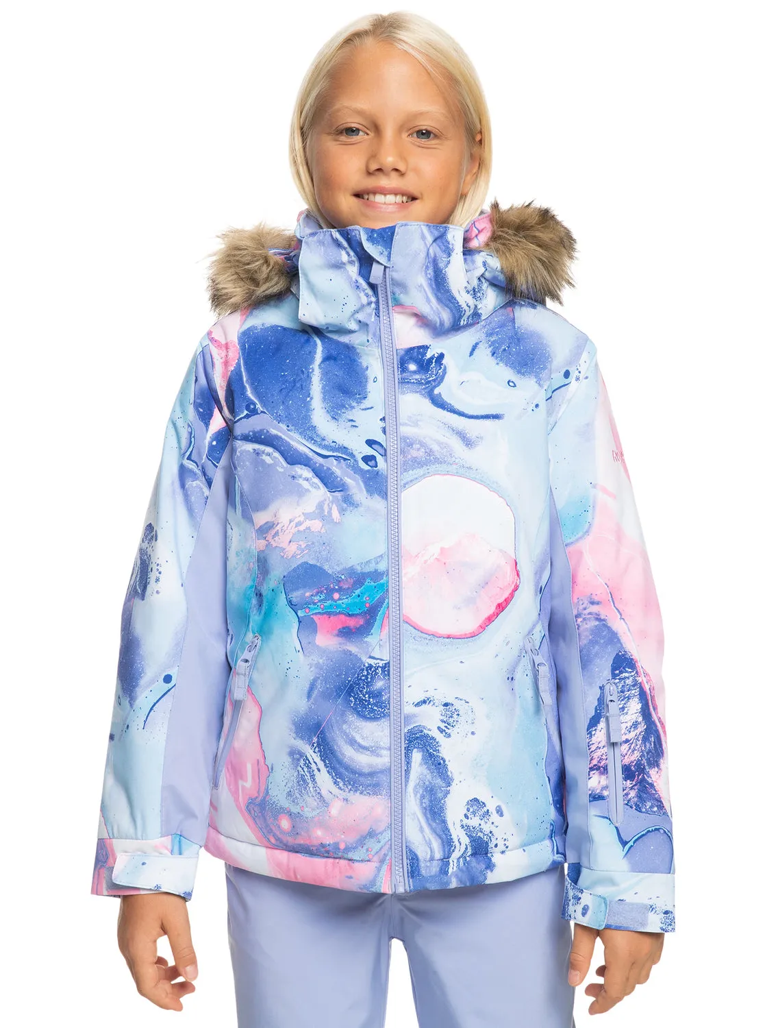 Girls 4-16 American Pie Technical Snow Jacket - Azure Blue Landscape