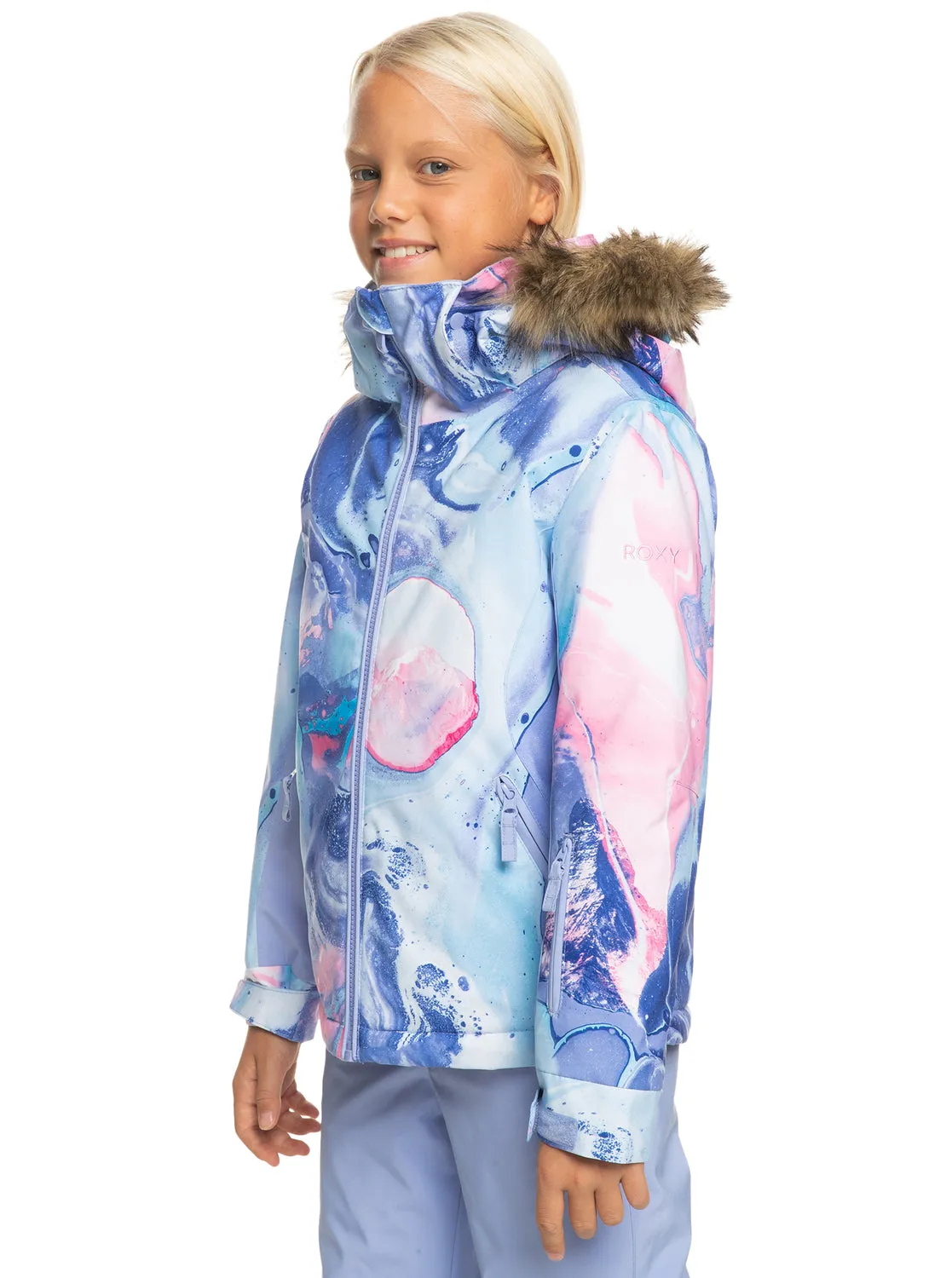 Girls 4-16 American Pie Technical Snow Jacket - Azure Blue Landscape