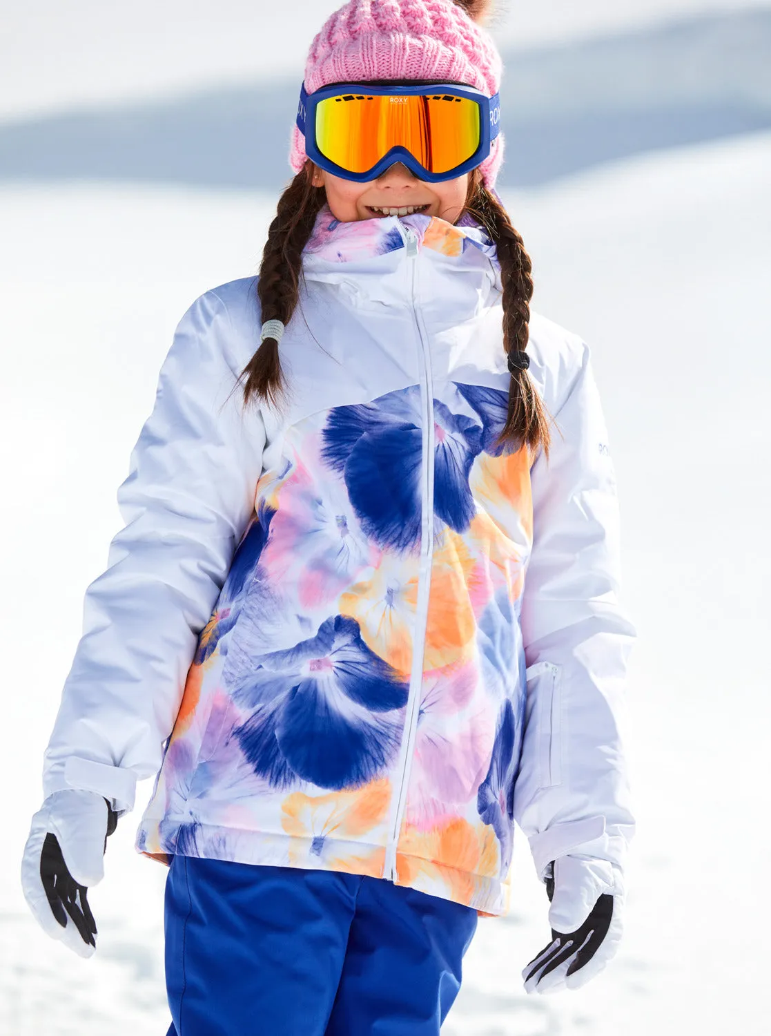 Girls 4-16 Greywood Technical Snow Jacket - Bright White Pansy Pansy Rg