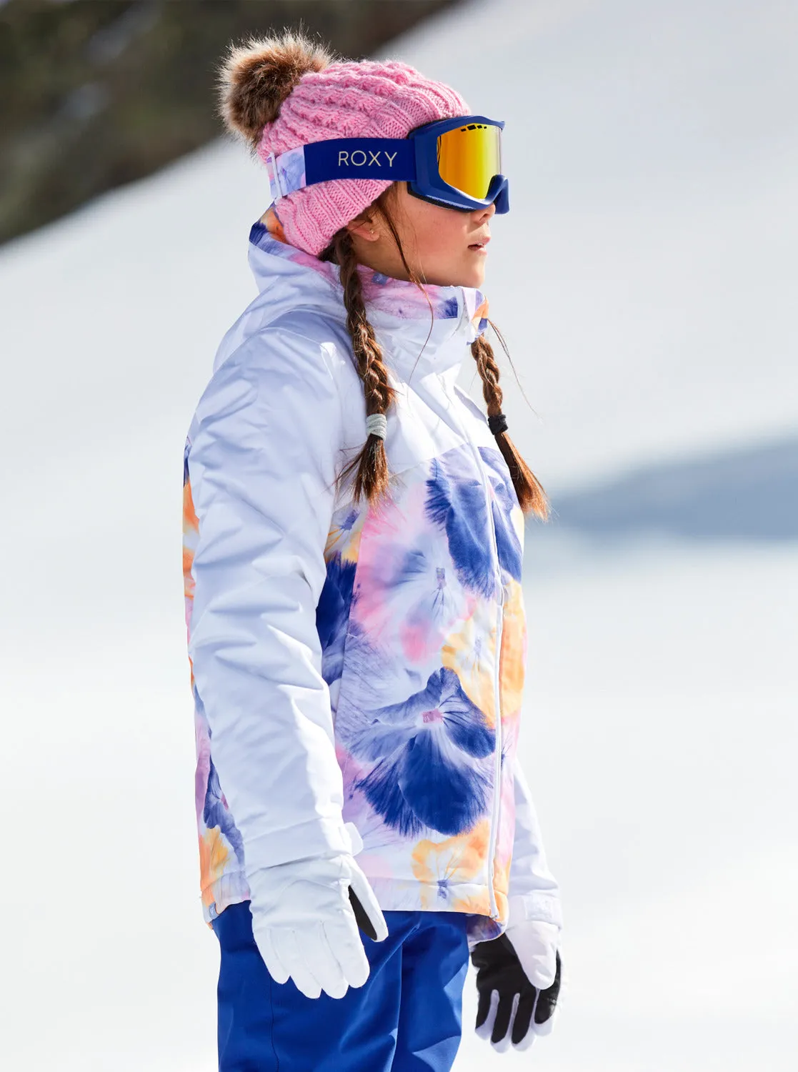 Girls 4-16 Greywood Technical Snow Jacket - Bright White Pansy Pansy Rg