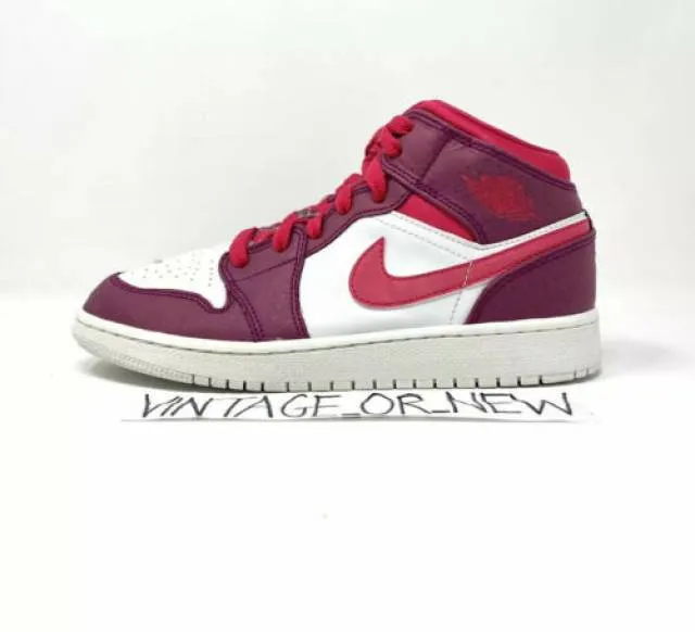 Girls Nike Air Jordan I 1 Mid True Berry Rush Pink GG GS...