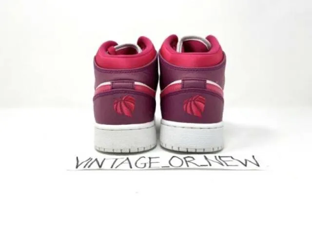 Girls Nike Air Jordan I 1 Mid True Berry Rush Pink GG GS...