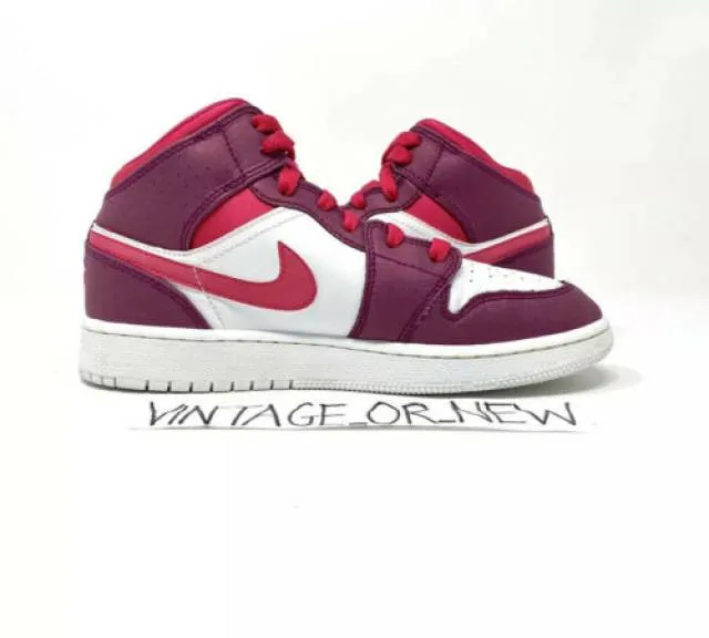 Girls Nike Air Jordan I 1 Mid True Berry Rush Pink GG GS...