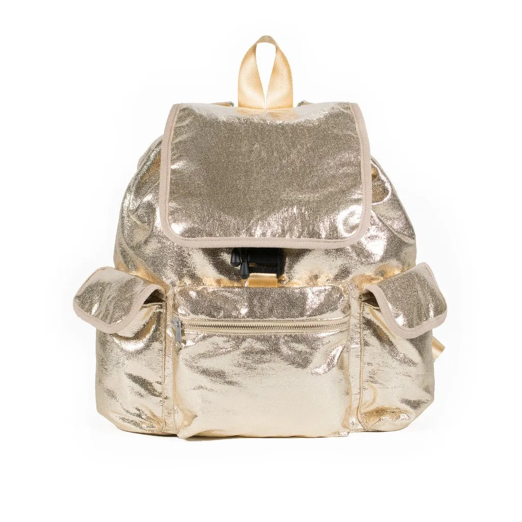 Gold Metallic Backpack