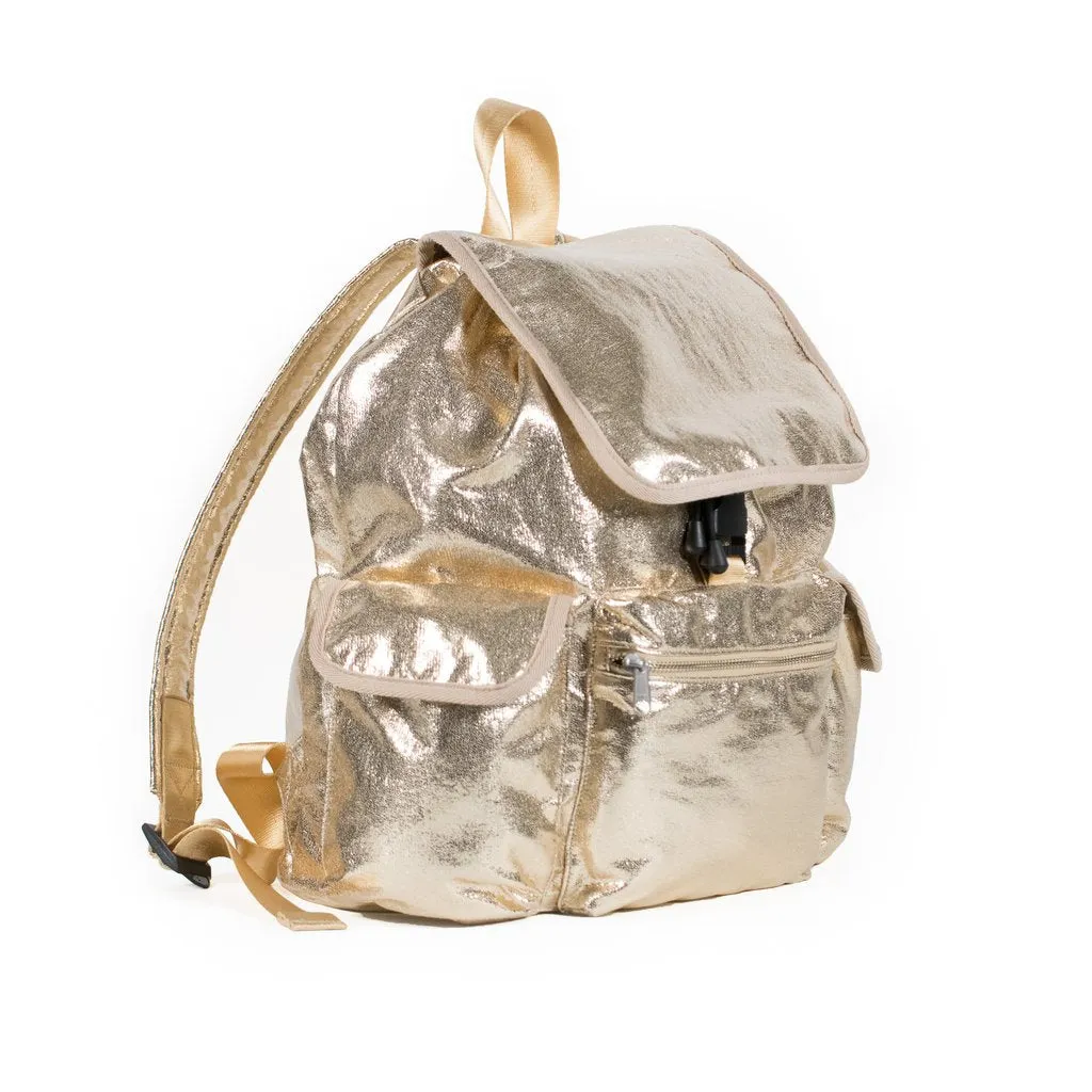 Gold Metallic Backpack