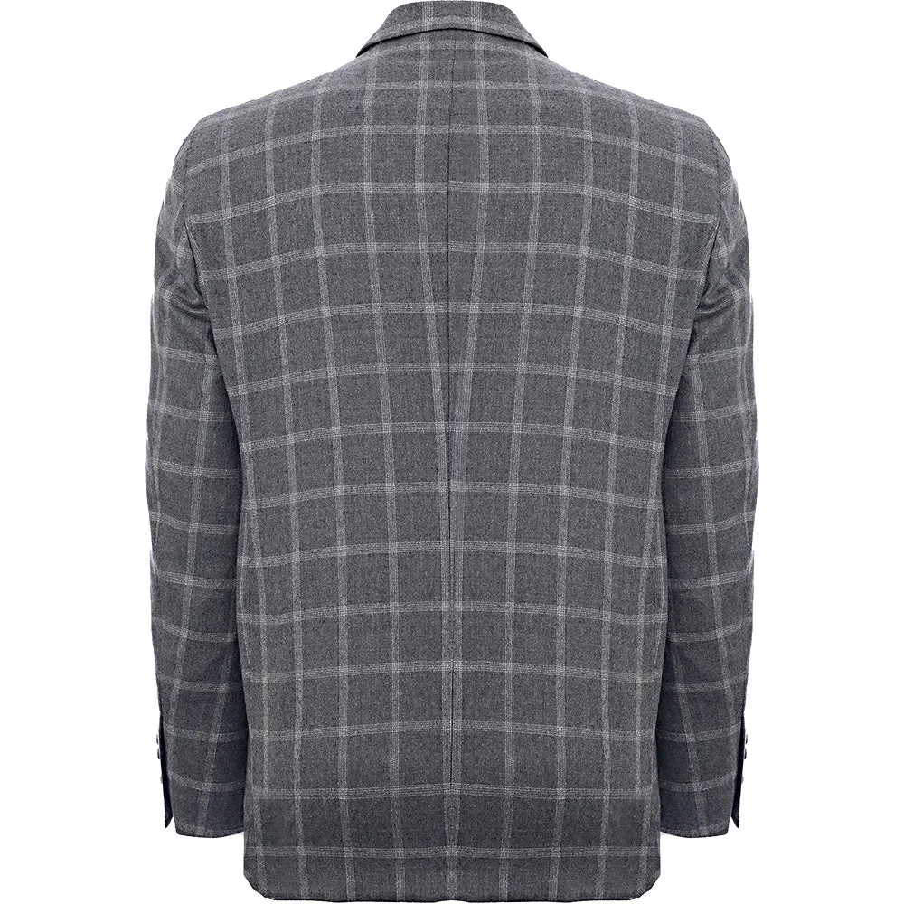 Hackett London Light Grey Windowpane Jacket in Light Grey