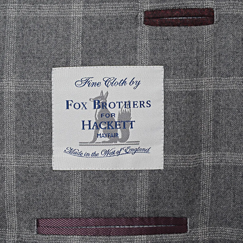 Hackett London Light Grey Windowpane Jacket in Light Grey