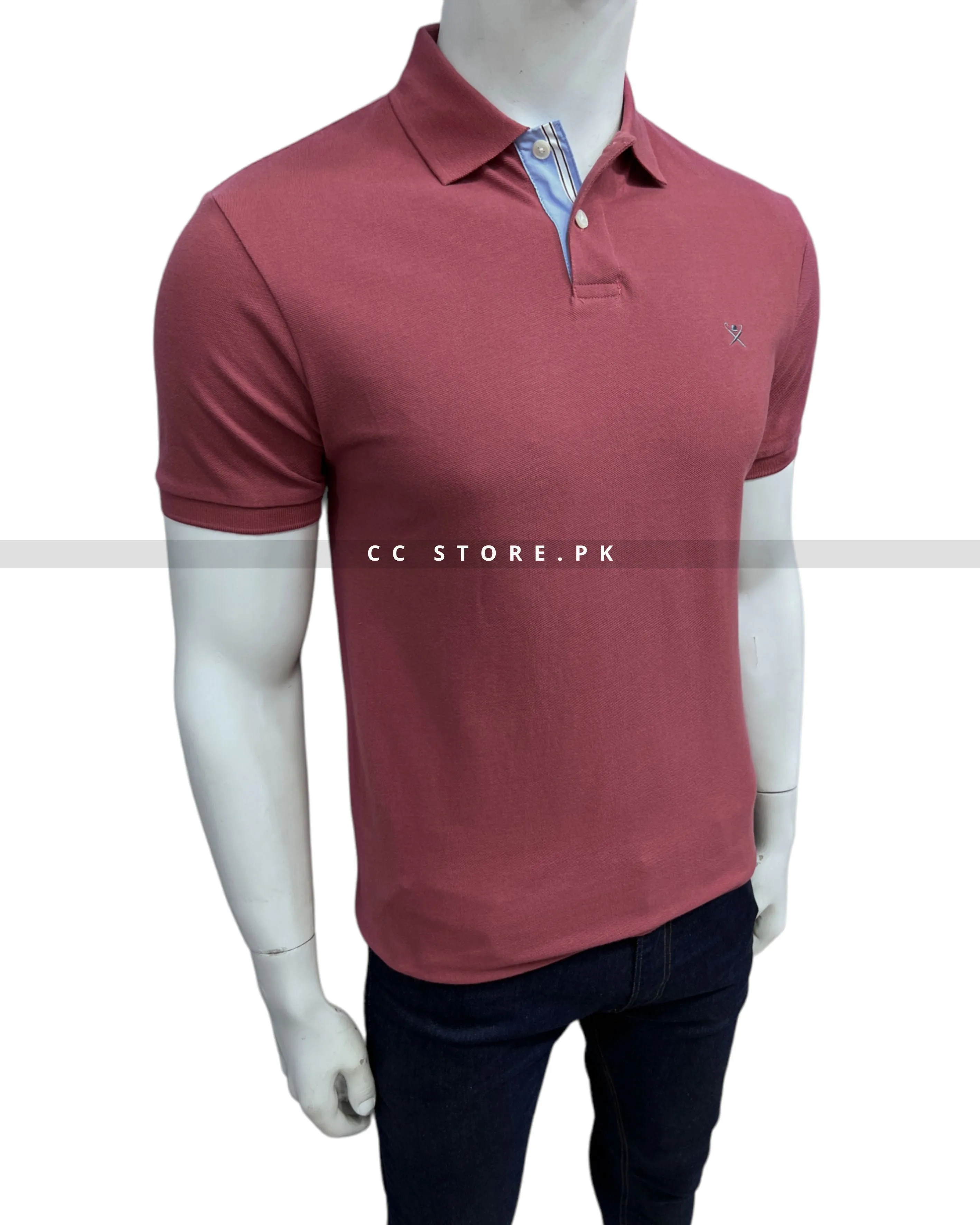 Hackett Stripe Placket Rust Polo