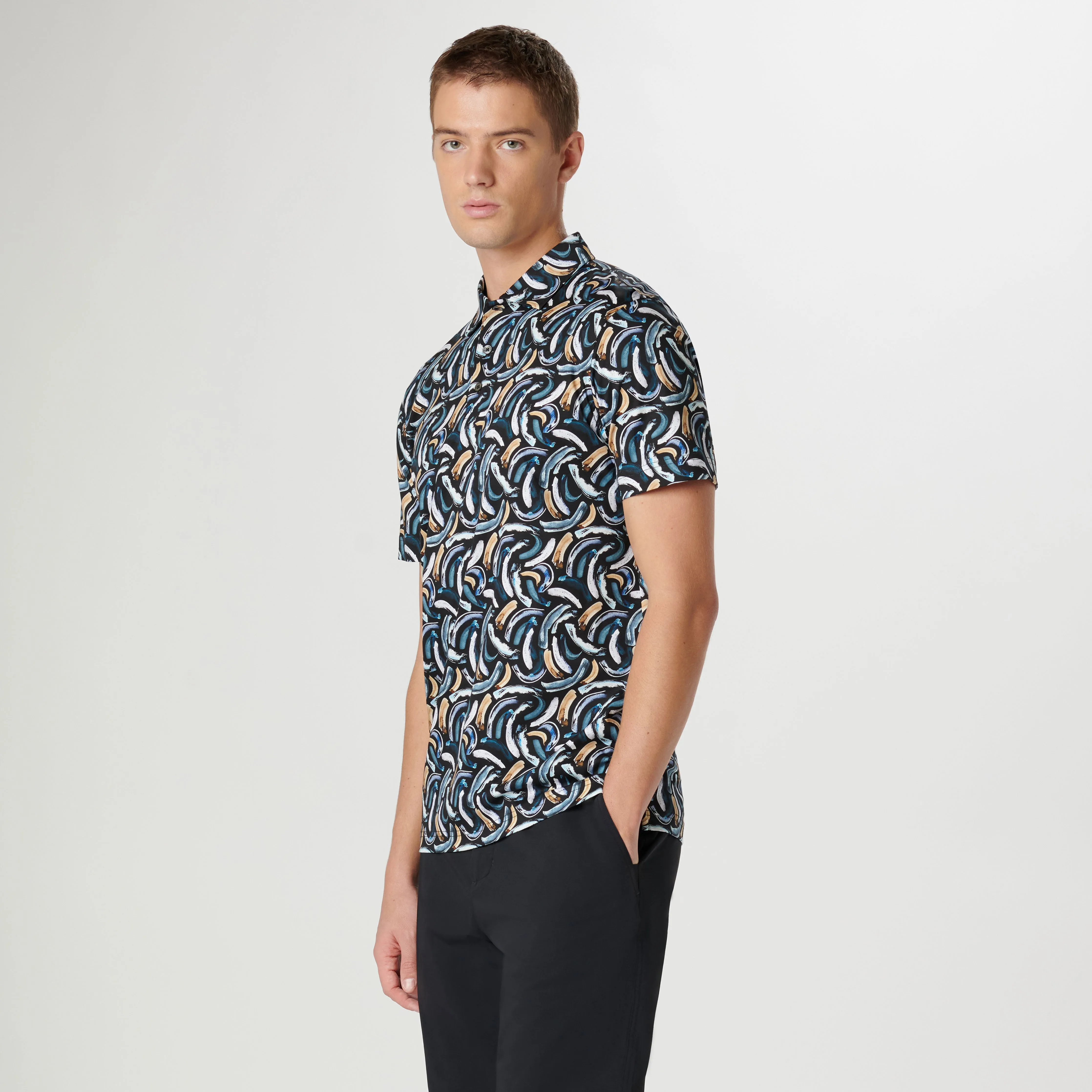 Hendrix Abstract Print Polo