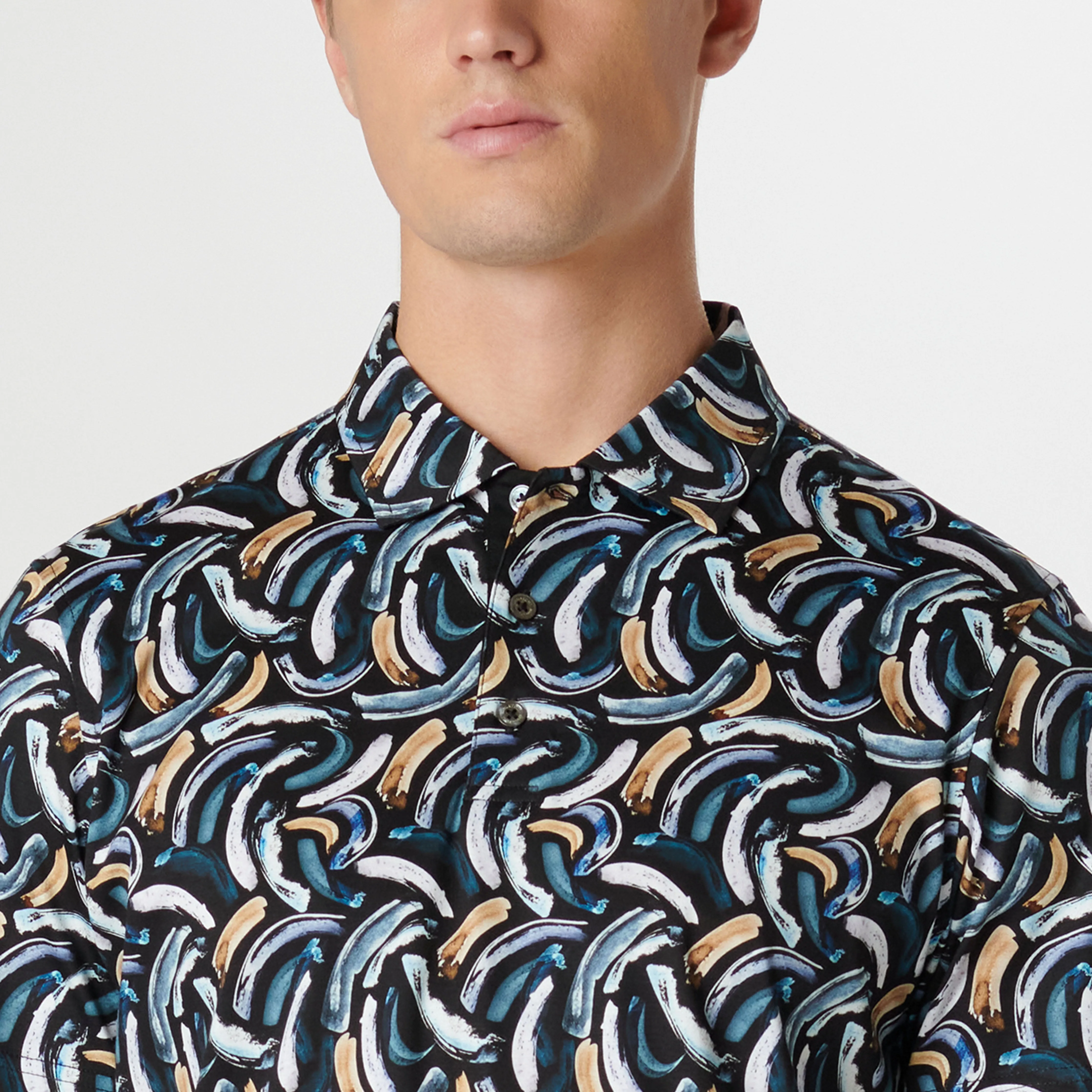 Hendrix Abstract Print Polo