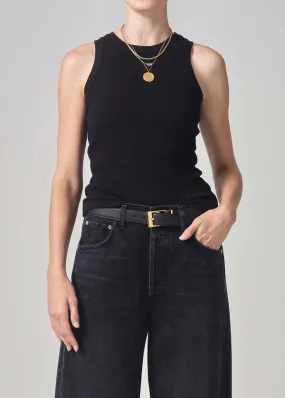 Isabel Rib Tank - Black