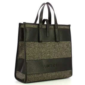 Iuntoo - New Tote Grande Nero + Spigato Nero - 175001 - NERO+SPIGATO/NERO