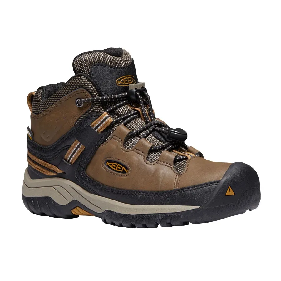 Keen Big Kids Targhee Mid Waterproof Boot - Dark Earth