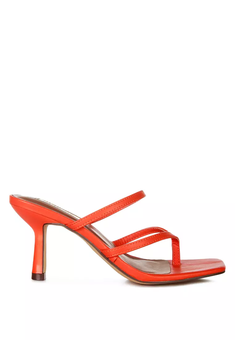 London Rag Orange High Heeled Casual Sandals