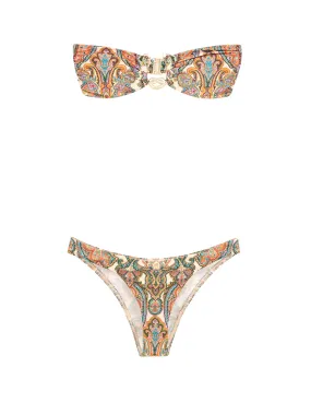 Lycra bikini with paisley motif