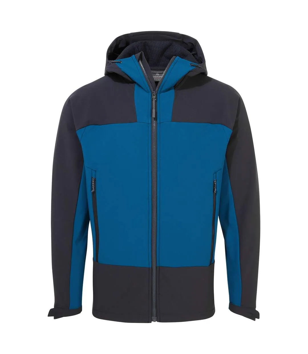 Mens expert softshell hooded active soft shell jacket poseidon blue/navy Craghoppers