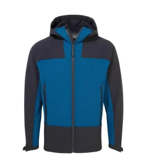 Mens expert softshell hooded active soft shell jacket poseidon blue/navy Craghoppers