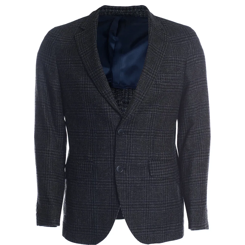 Men's Hackett, Large Tweed Glen Check Jacket FP in Grey Multicolour