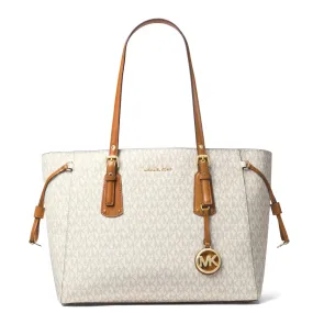 Michael Kors - Voyager Medium Vanilla Logoed Tote - 30F8GV6T2B - VANILLA