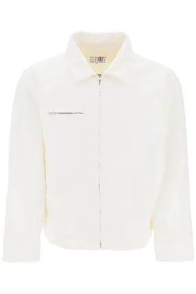 Mm6 Maison Margiela    Mm6 Maison Margiela Distressed Cotton Canvas Jacket