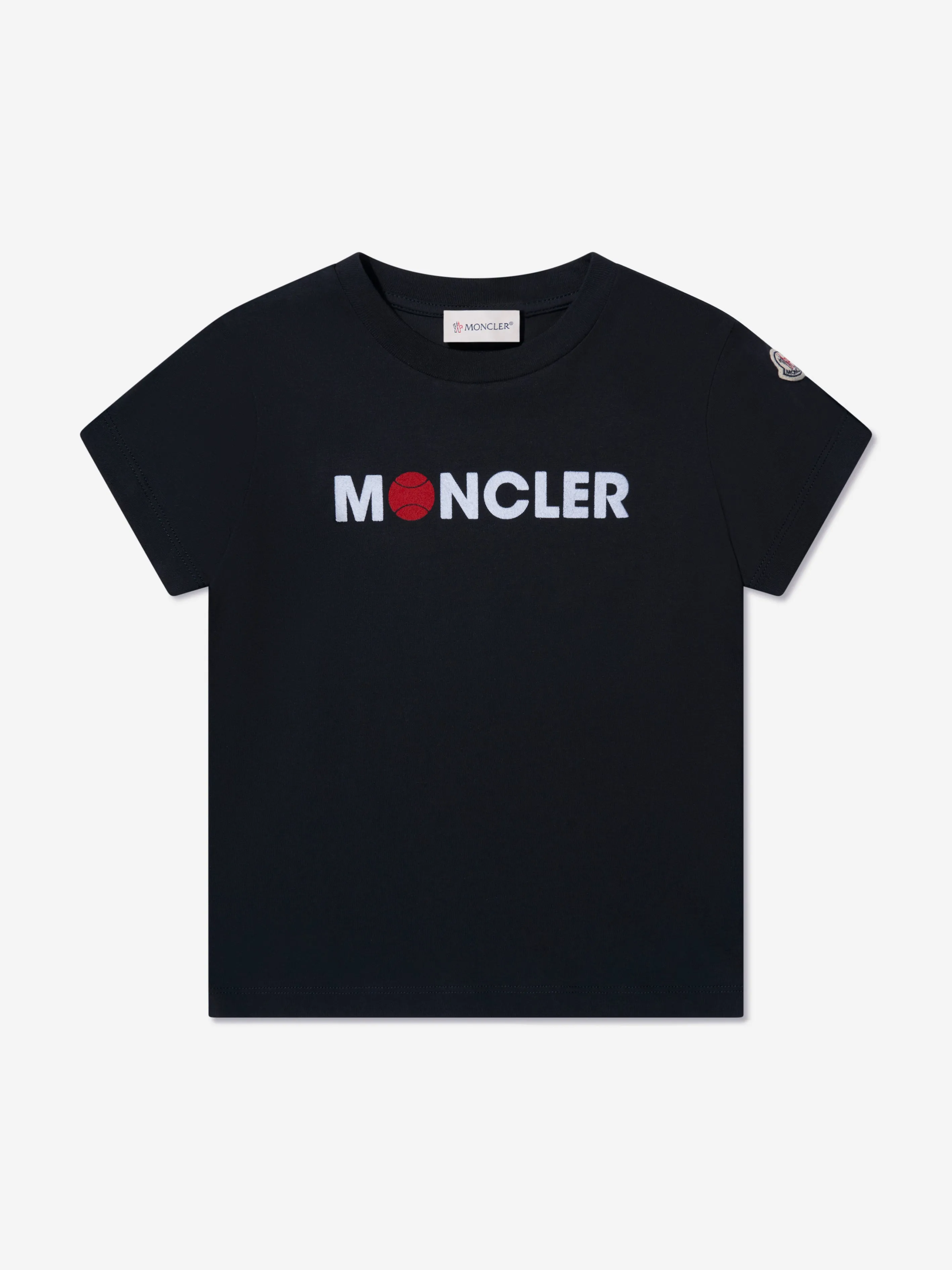 Moncler Enfant Boys Basketball Logo T-Shirt in Navy