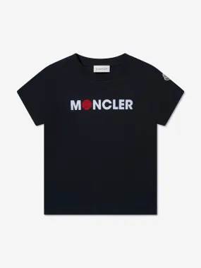 Moncler Enfant Boys Basketball Logo T-Shirt in Navy