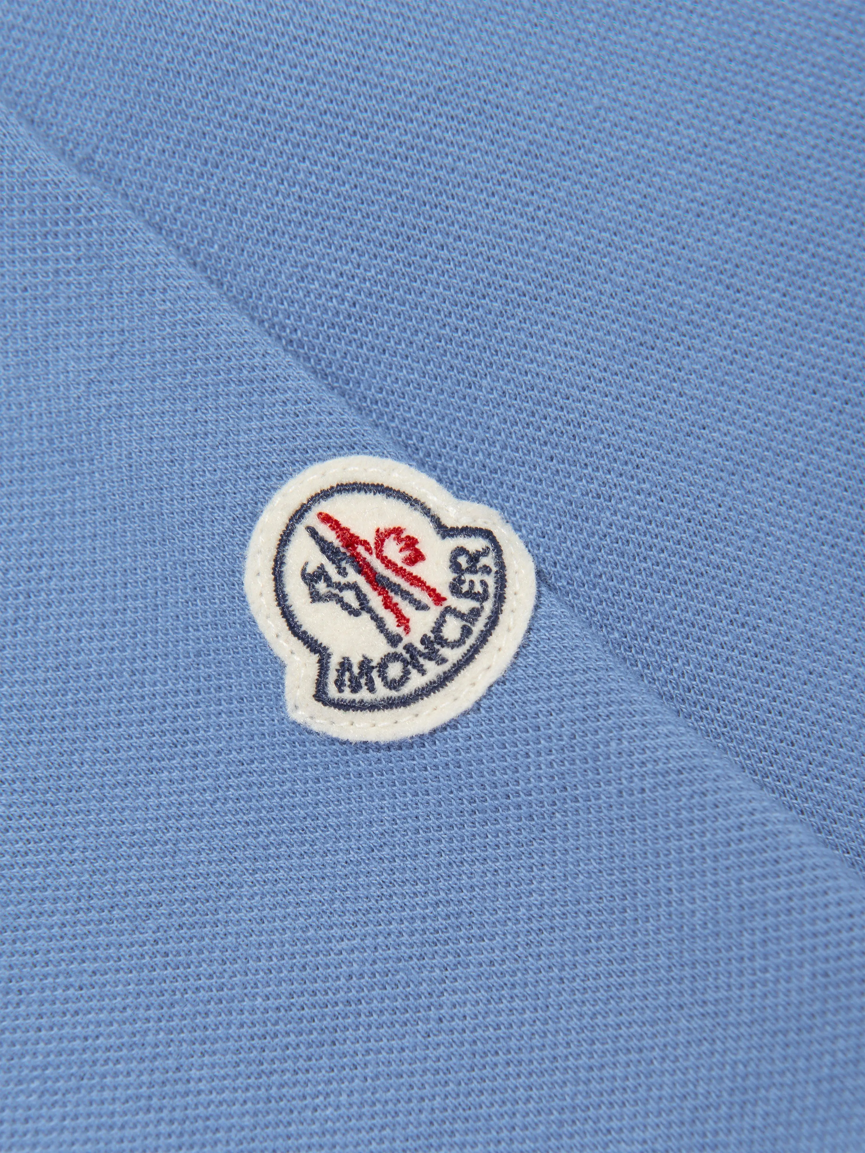 Moncler Enfant Boys Logo Polo Shirt in Blue