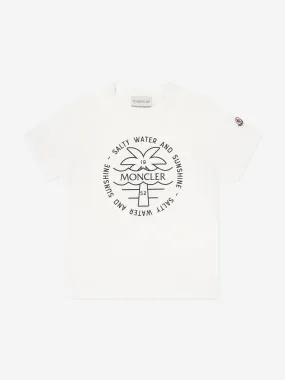 Moncler Enfant Boys Palm Tree Logo T-Shirt in White