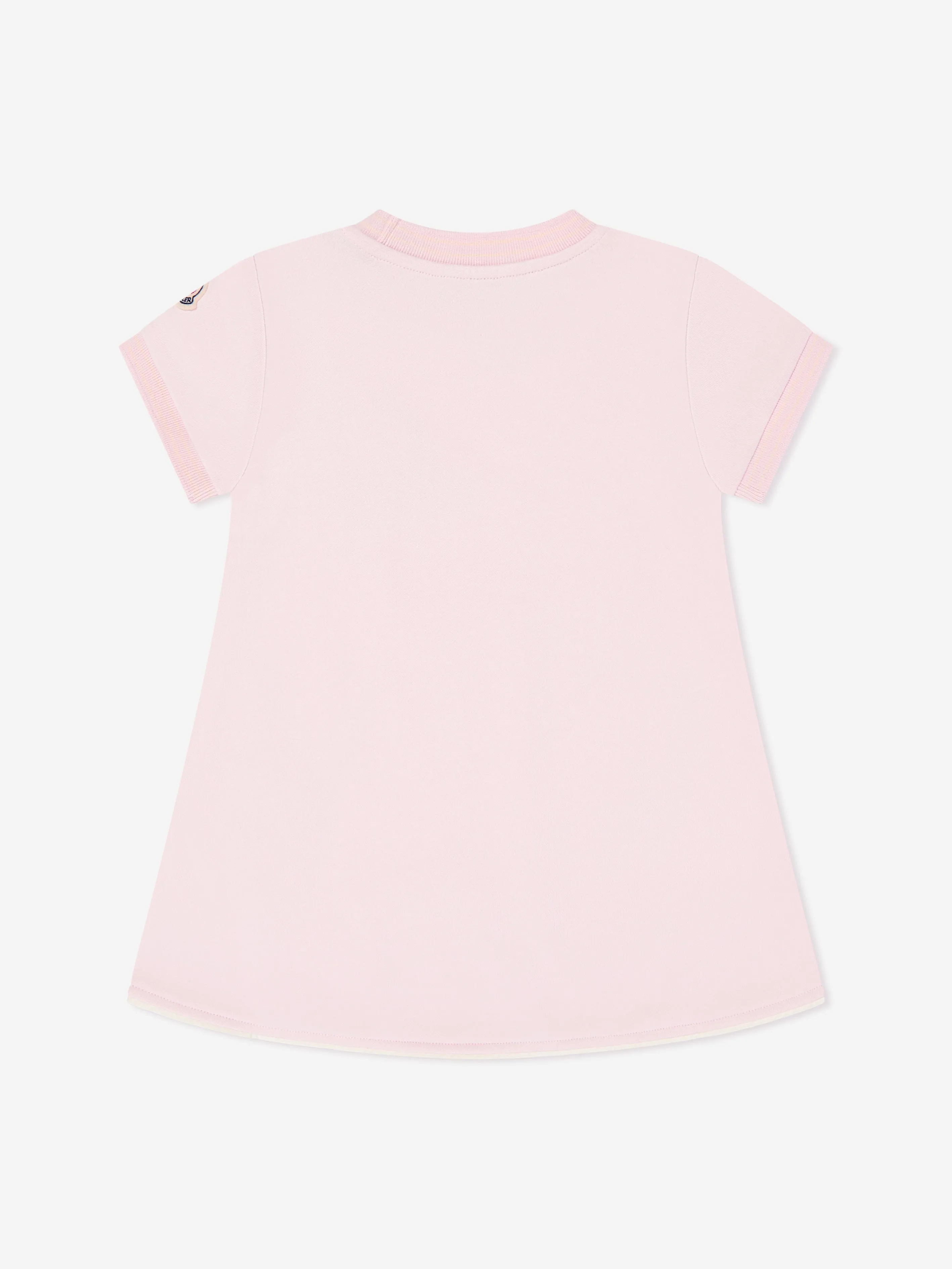 Moncler Enfant Girls Fit and Flare Logo Dress in Pink