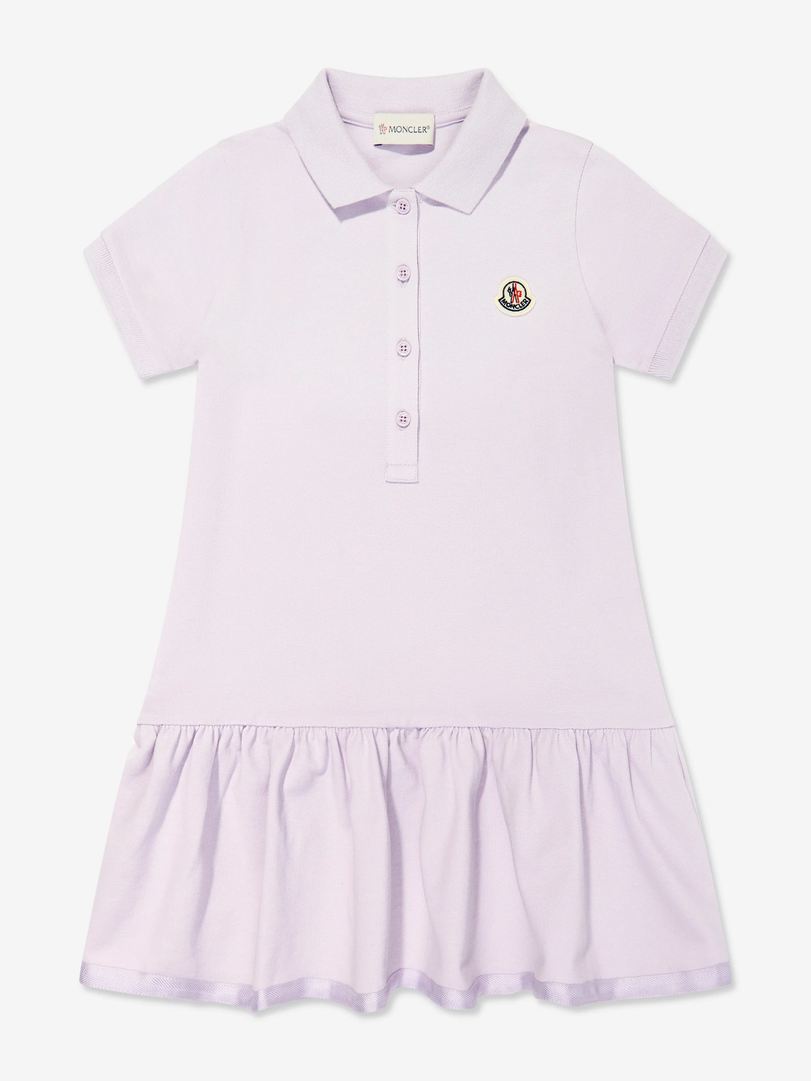 Moncler Enfant Girls Logo Polo Dress in Purple