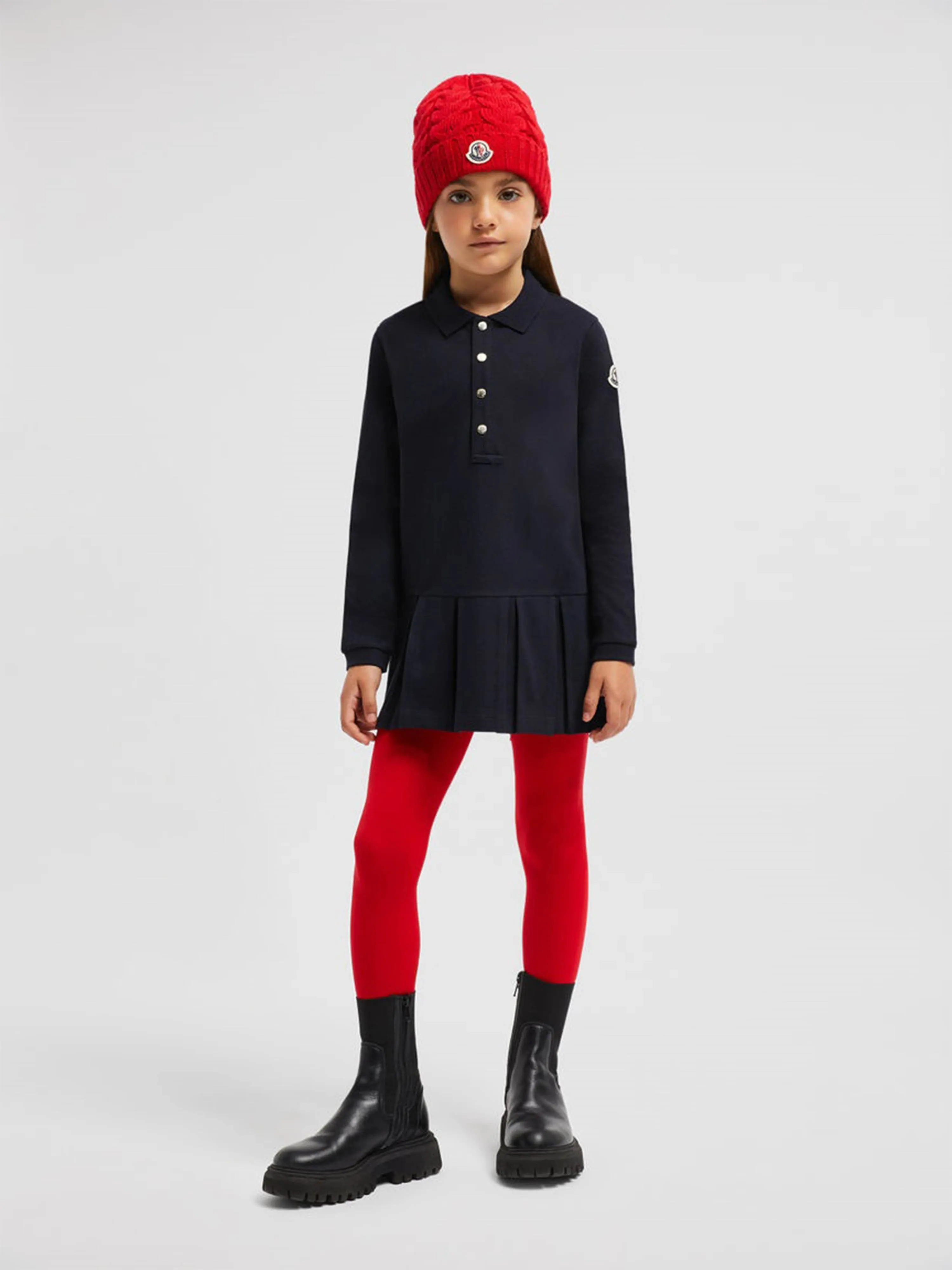 Moncler Enfant Girls Polo Dress in Navy