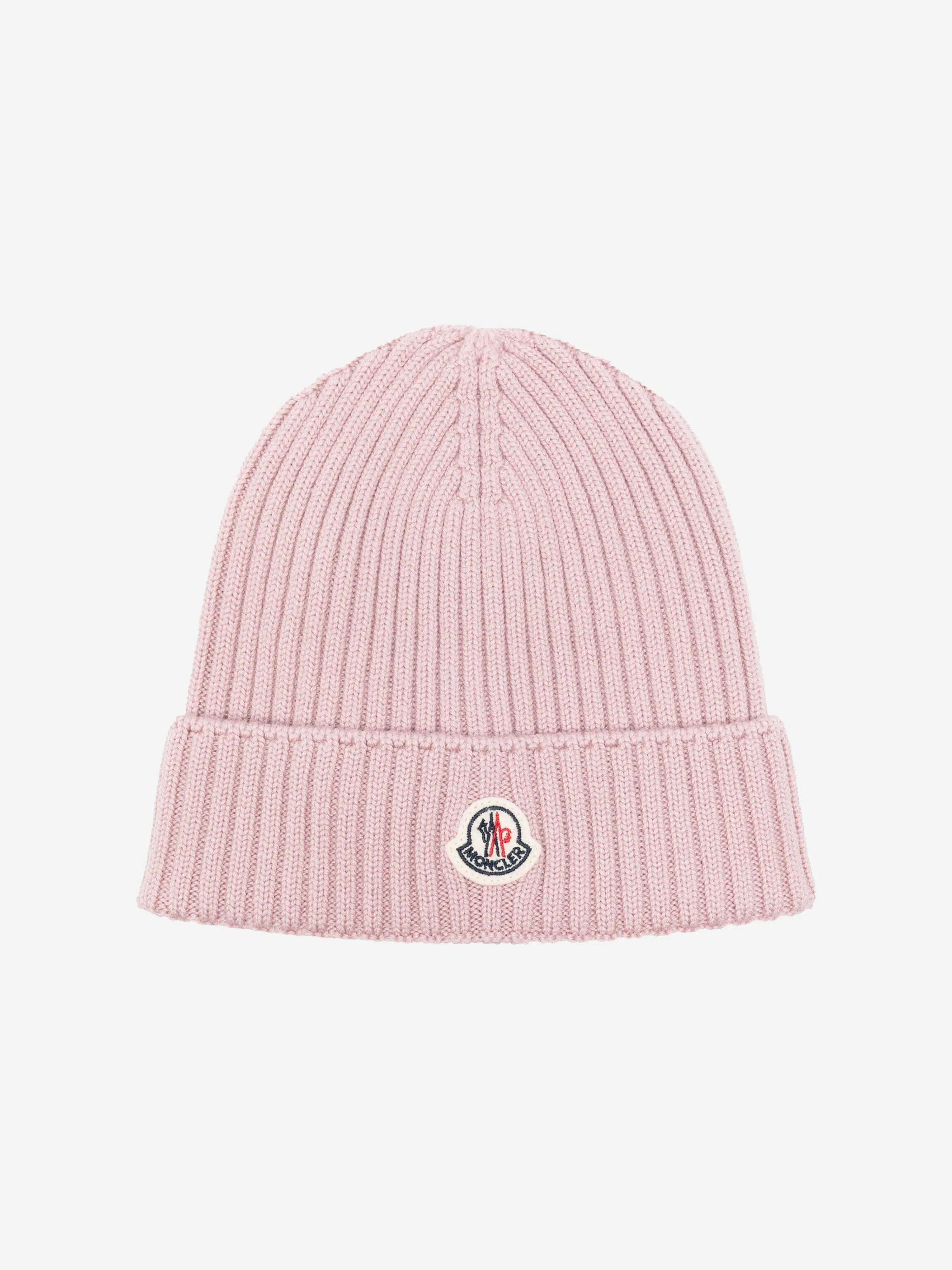 Moncler Enfant Girls Wool Beanie Hat in Pink