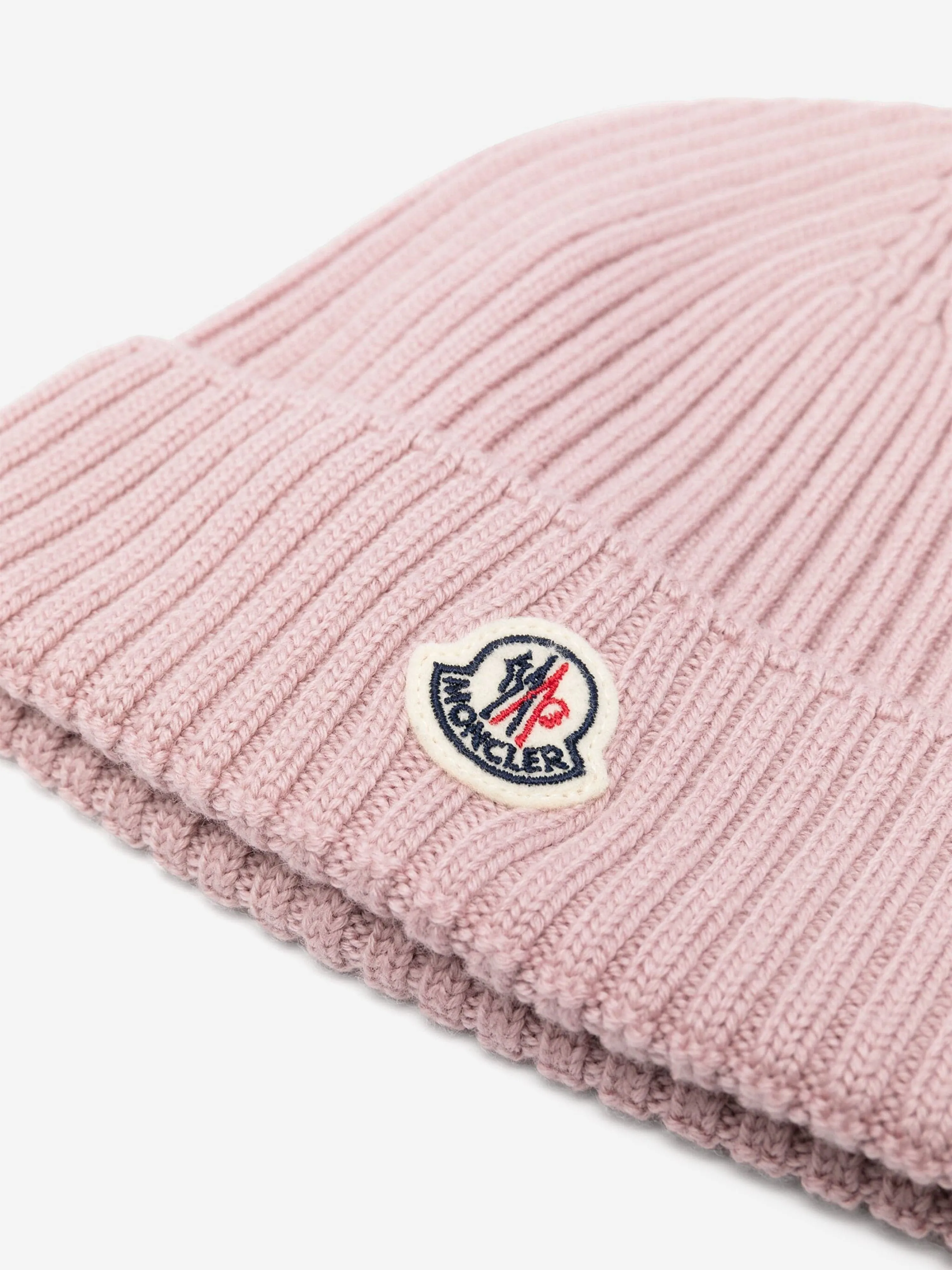 Moncler Enfant Girls Wool Beanie Hat in Pink