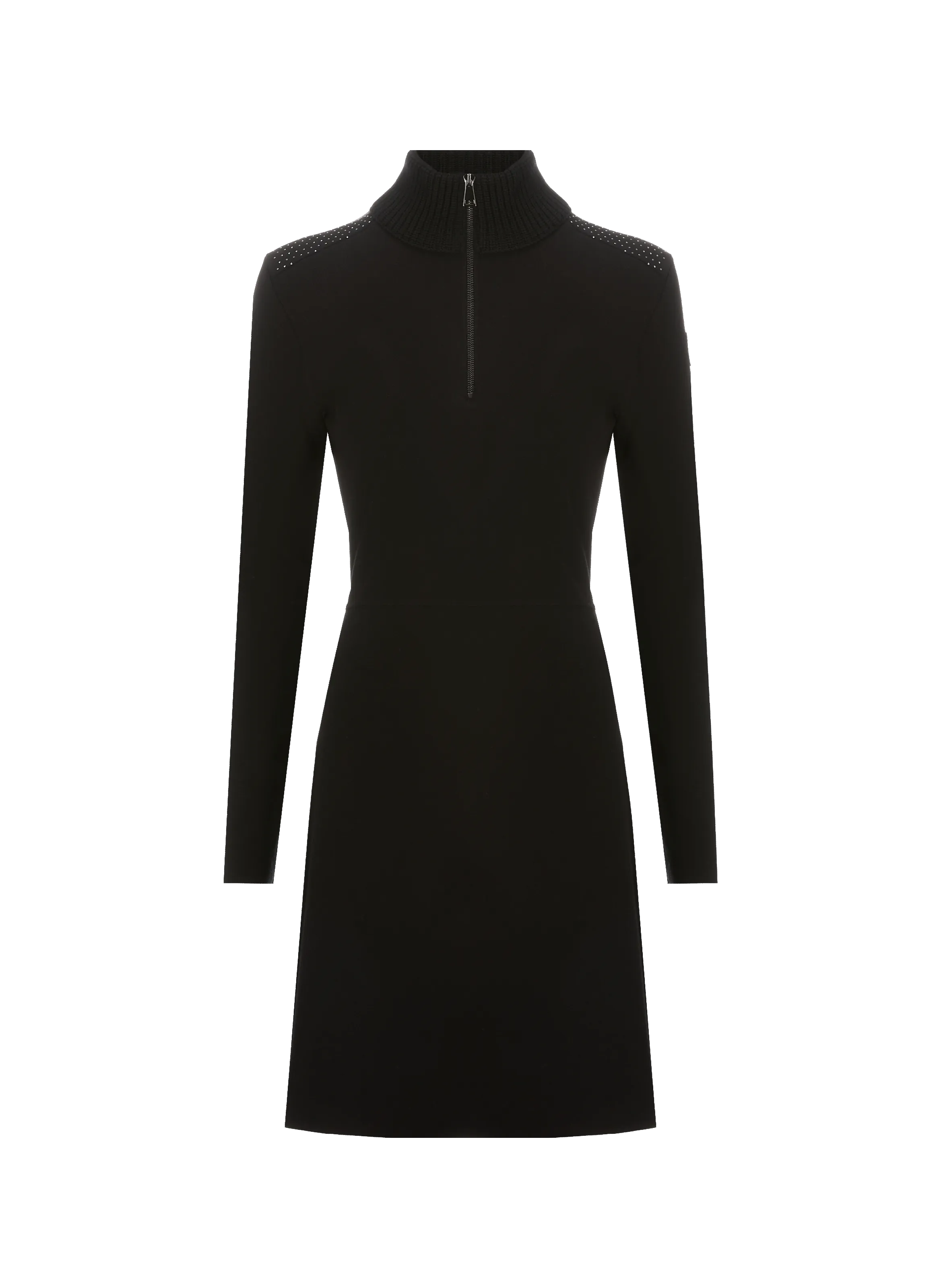 MONCLER  Fitted zip-neck dress - Black